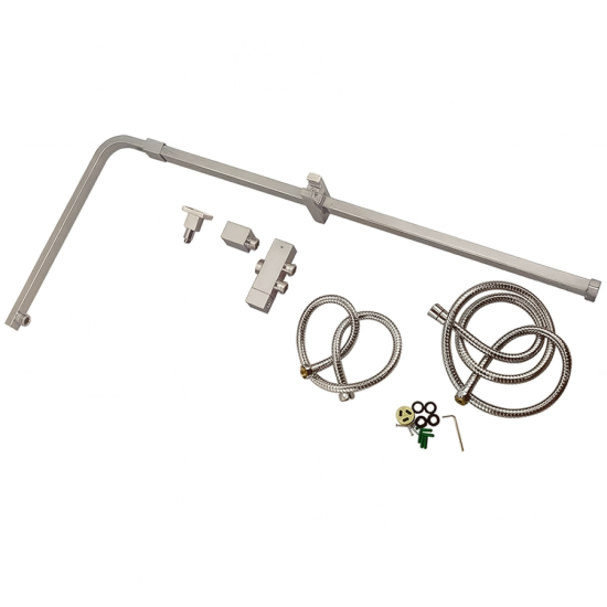 10 inch 250mm Square Brushed Nickel Twin Shower Set Top/Bottom Inlet 10 inch 250mm Square Brushed Nickel Twin Shower Set Top/Bottom Inlet
